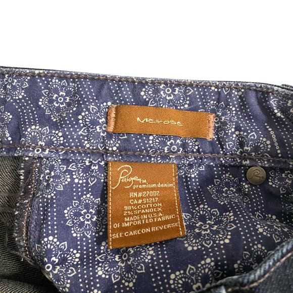 PAIGE Low Rise Premium Denim Jeans Dark Wash Melrose Straight Leg Size 29 - Picture 4 of 8